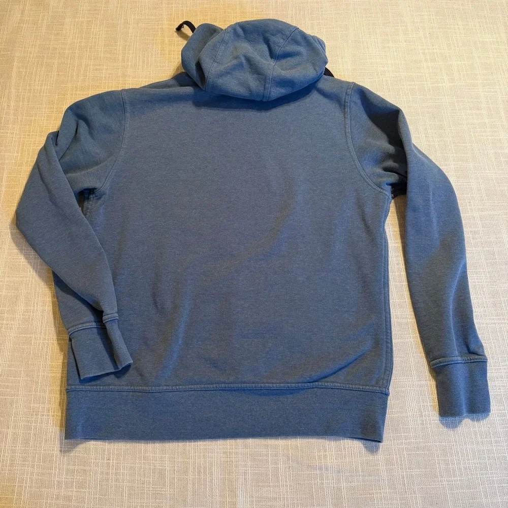 The North Face Mens Blue Heathered Logo Pullover Hoodie Sweatshirt Medium M